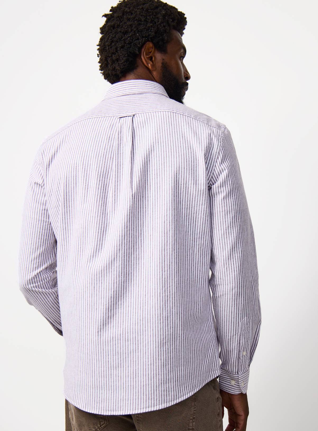 Red & White Ticking Stripe  Long Sleeve Oxford Shirt XXXL - Image 5